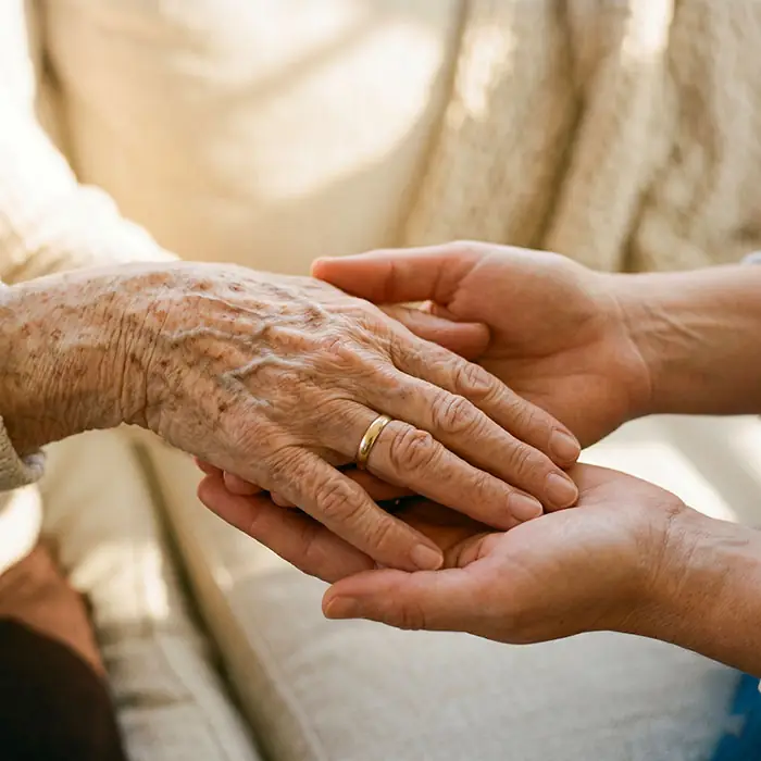 Gentle hands — a moment of care and connection